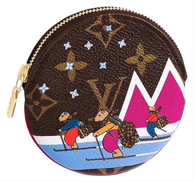 Louis Vuitton Brown Porte monnaie rond Bears On Skies Round Coin Purse Wallet