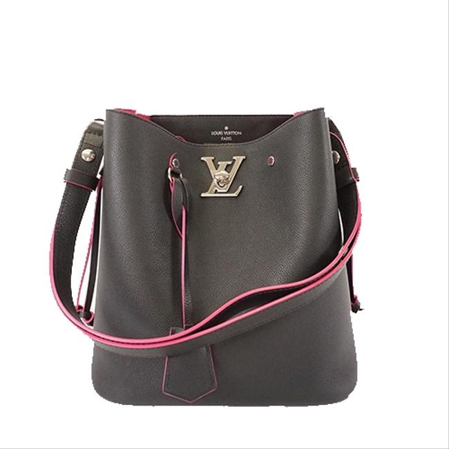 Louis Vuitton Bucket Lock Me M54677 Women Noir Leather Shoulder Bag