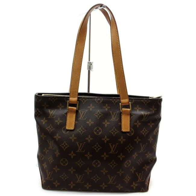 Louis Vuitton Cabas Piano Monogram Zip 871682 Brown Coated Canvas Tote
