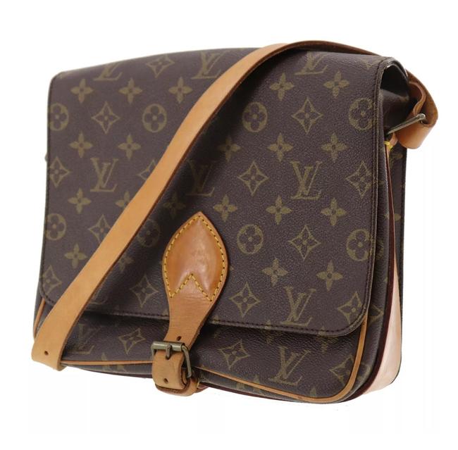 Louis Vuitton Cartouchiere Gm Monogram Canvas Leather Cross Body Bag