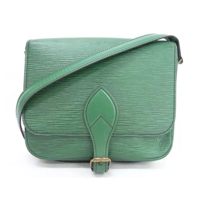Louis Vuitton Shoulder Cartouchiere Mm Small Green Leather Cross Body Bag