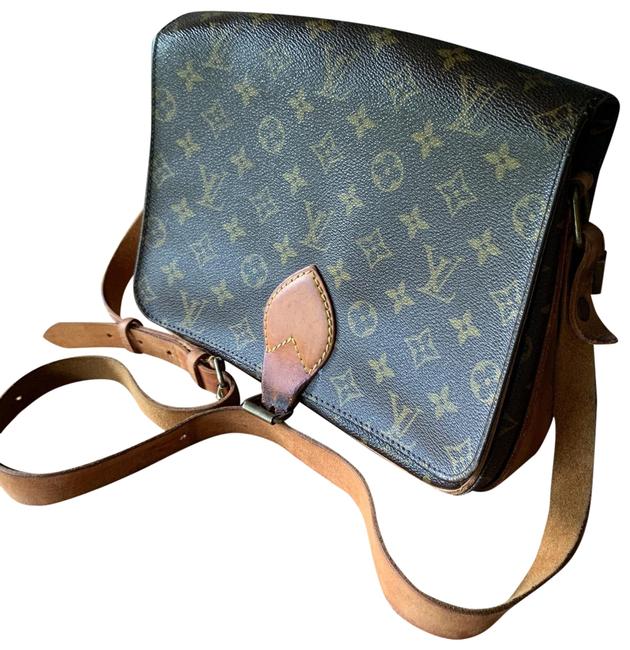 Louis Vuitton Cartouchiere Vintage Pm Brown Coated Canvas Shoulder Bag