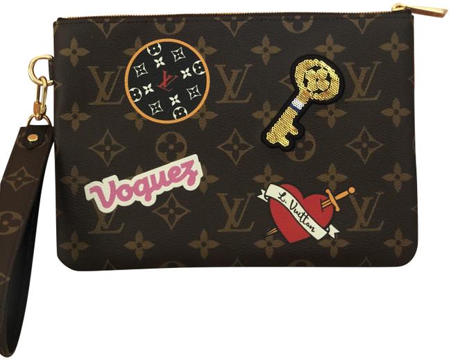 Louis Vuitton New Cite City Pouch Patches M63447 Brown Canvas Clutch