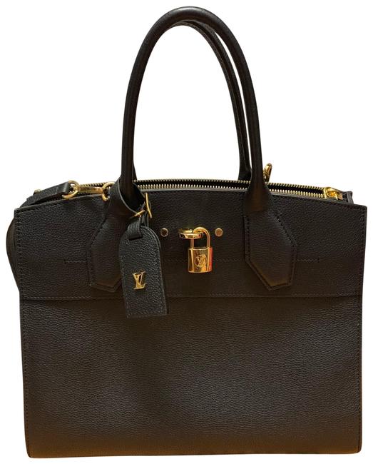 Louis Vuitton City Steamer Mm Black Leather Tote
