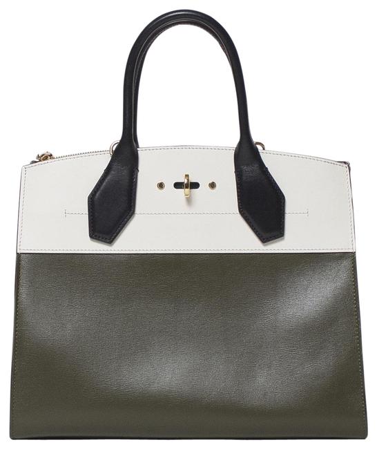 Louis Vuitton City Steamer Mm White Khaki Leather Tote