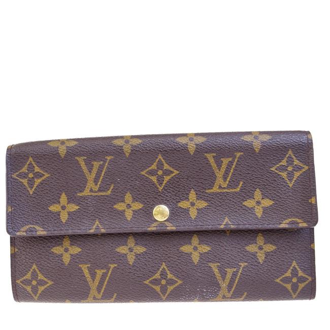 Louis Vuitton Credit Long Bifold Purse Monogram Brown M61725 Coin Case Wallet