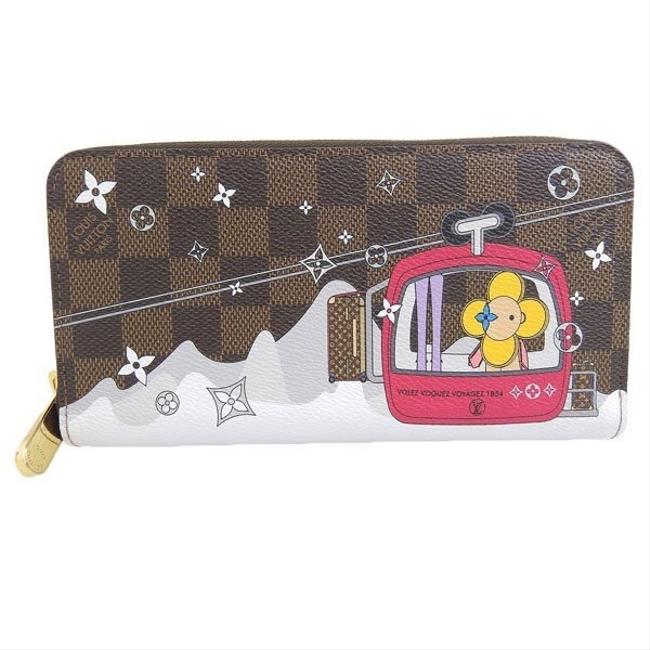 Louis Vuitton Damier Canvas Ebene Ebene Zippy Vivienne Genuine N60257 Wallet