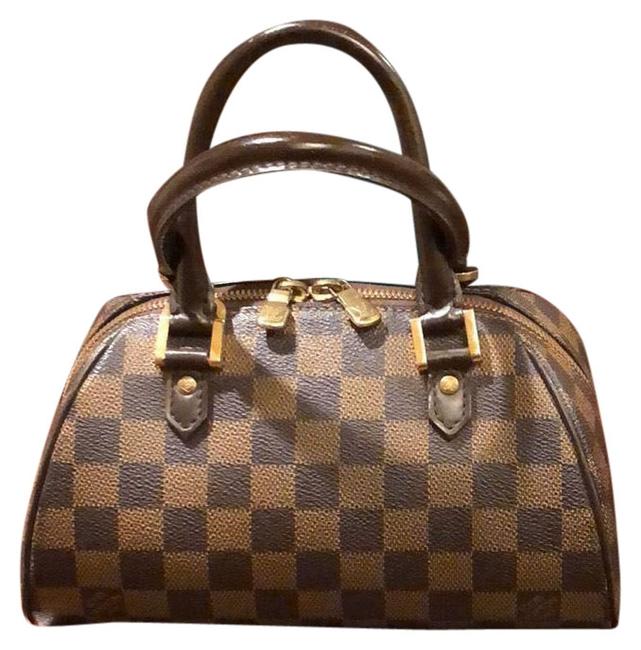 Louis Vuitton Damier Hand Purse Brown Leather Satchel