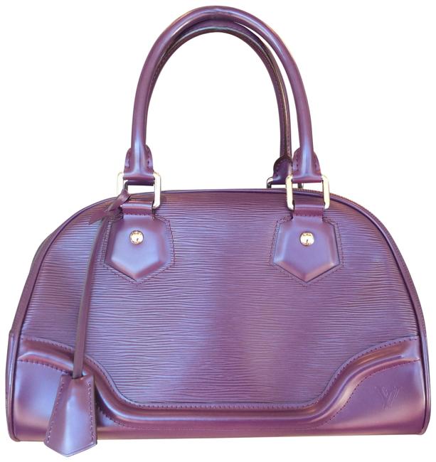 Louis Vuitton Dark Boston Purple Leather Tote