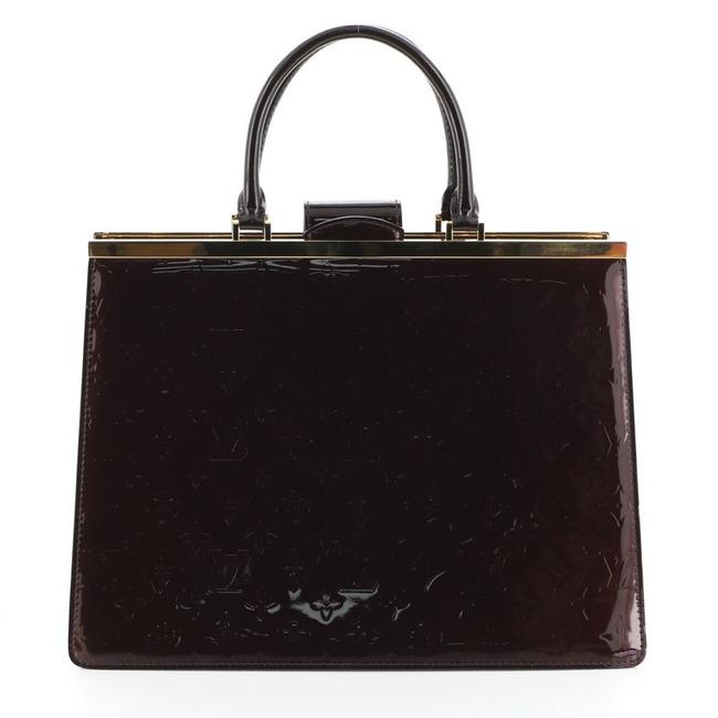 Louis Vuitton Deesse Handbag Monogram Vernis Gm Red Leather Tote