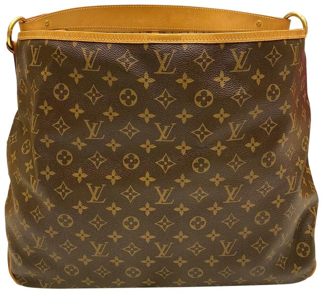 Louis Vuitton Delightful Gm Purse Fl3140 Gold Brown Canvas Hobo Bag
