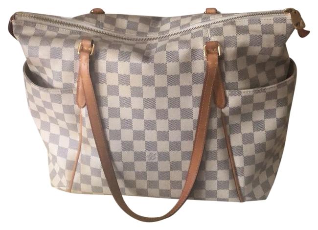 Louis Vuitton Delightful Mm Azur Damier Leather Tote