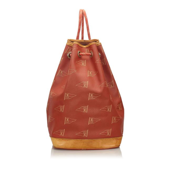 Louis Vuitton Drawstring Red Leather Backpack
