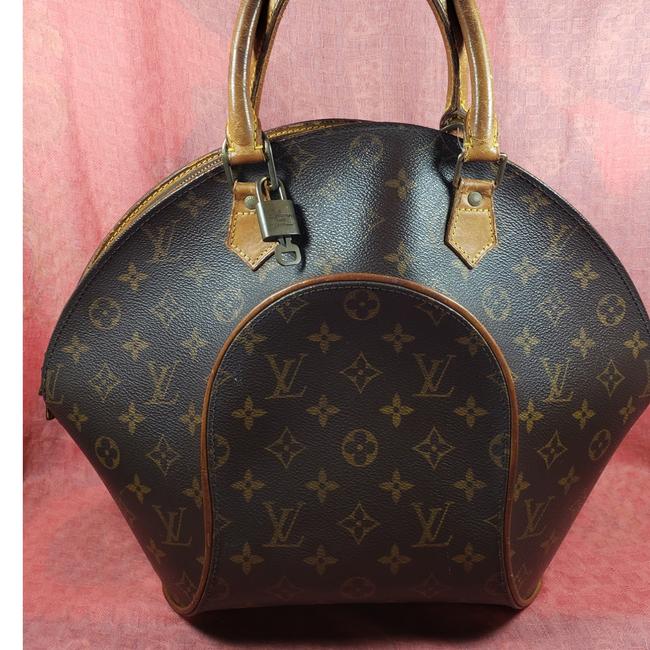 Louis Vuitton Ellipse Monogram Gm Brown Leather Satchel