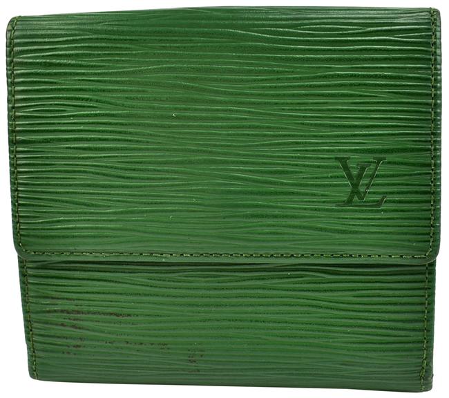 Louis Vuitton Emerald Green Epi Leather "Lv" Logo Folding Pw Wallet