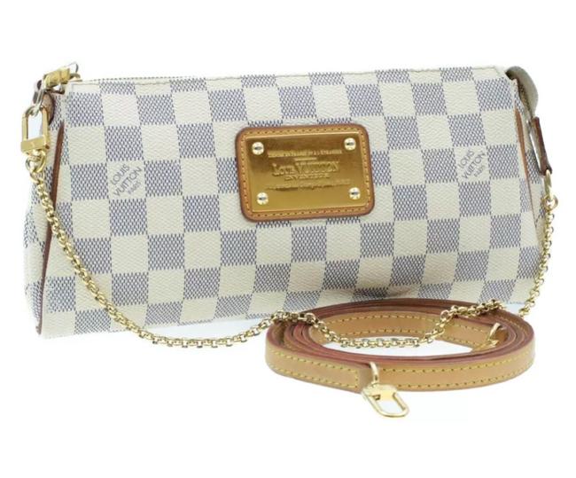 Louis Vuitton Eva With Chain Damier Azur Clutch