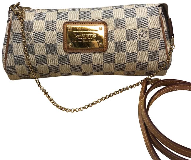Louis Vuitton Eva With Dustbag And White Damier Azur Canvas Cross Body Bag