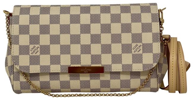 Louis Vuitton Favorite Mm Damier Azur White Coated Canvas Clutch