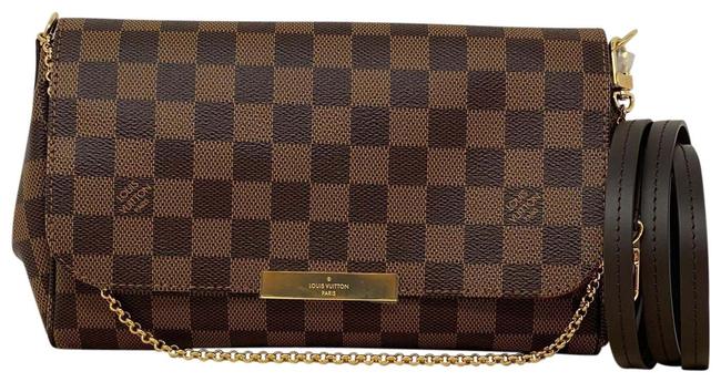Louis Vuitton Favorite Mm Damier Ebene Brown Coated Canvas Cross Body Bag