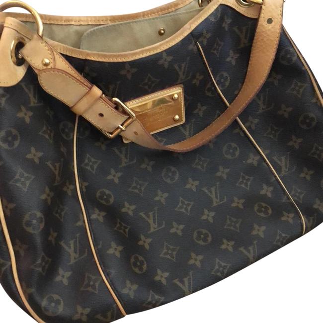 Louis Vuitton Galliera Monogram Brown Leather Canvas Tote