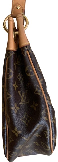 Louis Vuitton Galliera Shoulder Bag Leather Brown Monogram Canvas Satchel