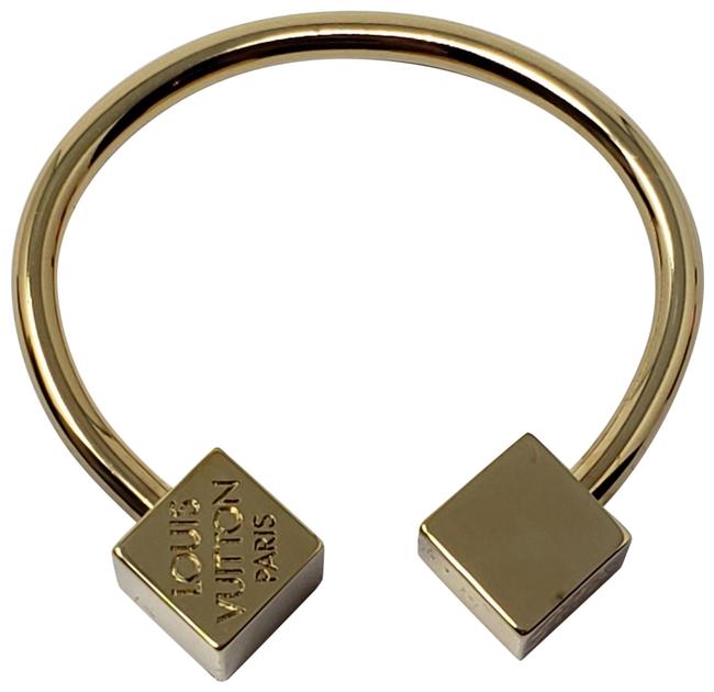 Louis Vuitton Gold Brass Logo Embellished Ring ScarfWrap