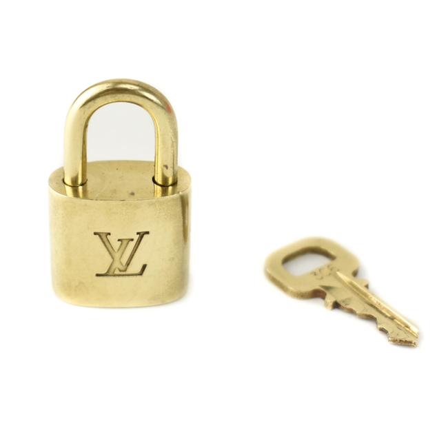 Louis Vuitton GoldBrass Metal Padlock Key Set #306 Nn