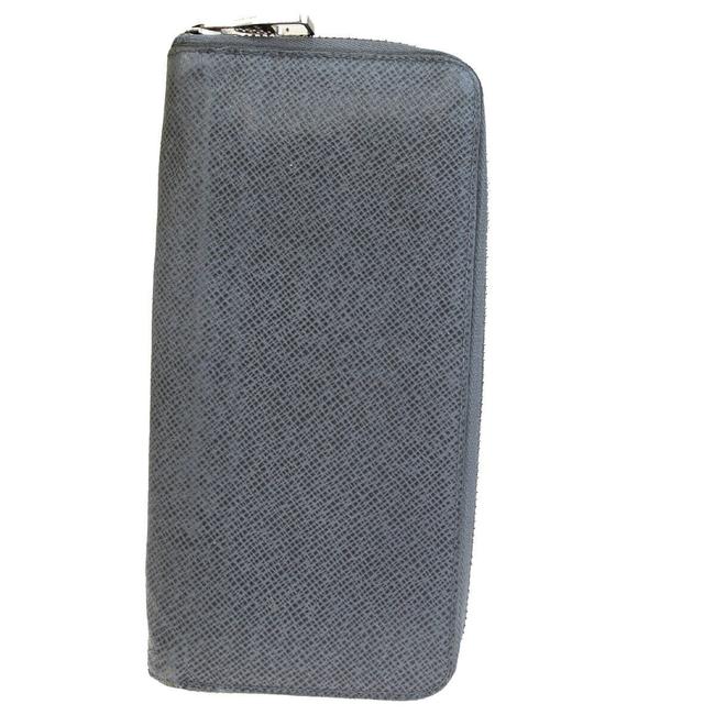 Louis Vuitton Gray Zippy Vertical Long Taiga Wallet