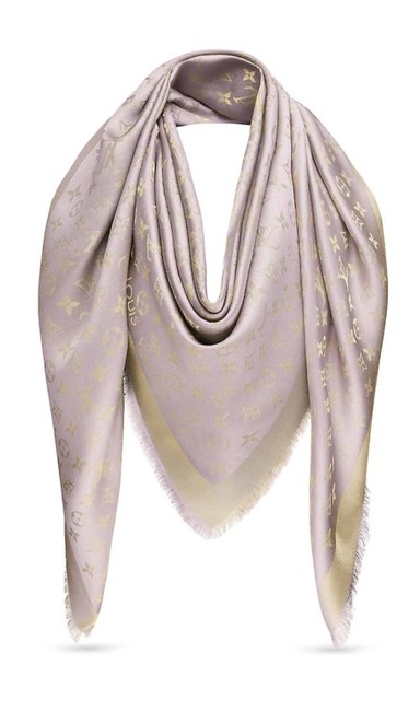 Louis Vuitton Greige Monogram Shine Shawl ScarfWrap