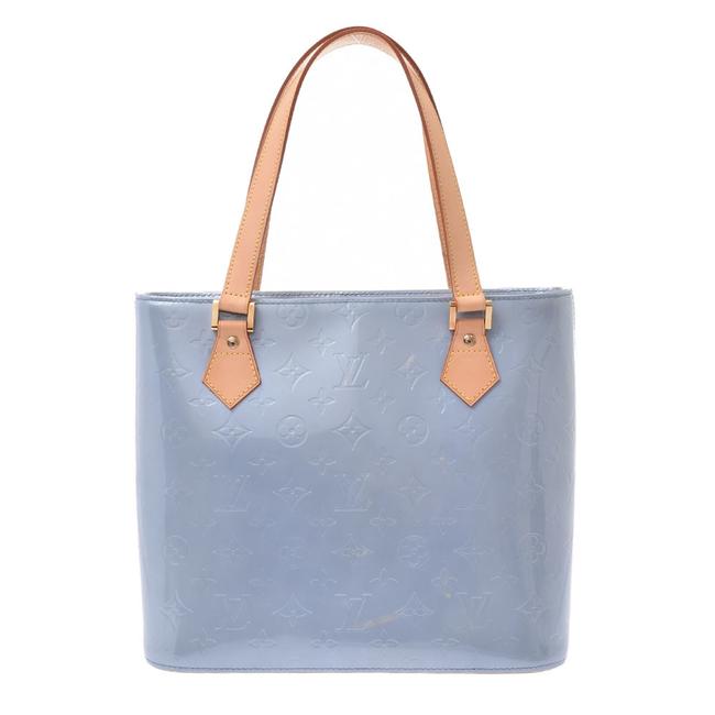 Louis Vuitton Houston M91005 Ladies Handbag Baby Blue Vernis Satchel