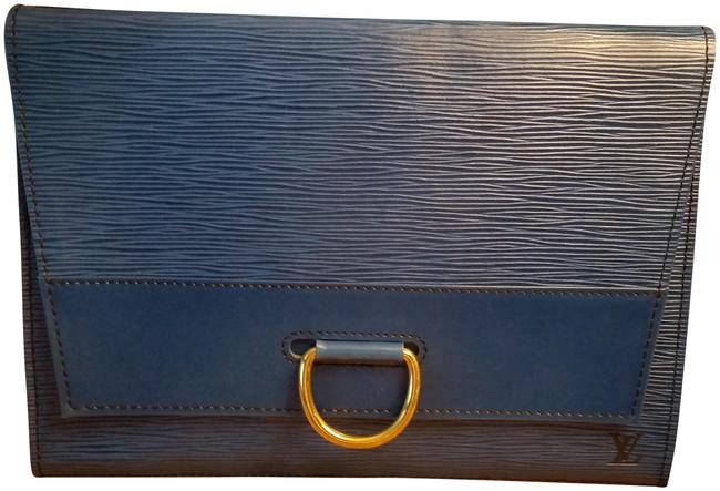 Louis Vuitton Lena Iena Blue Epi Leather Clutch