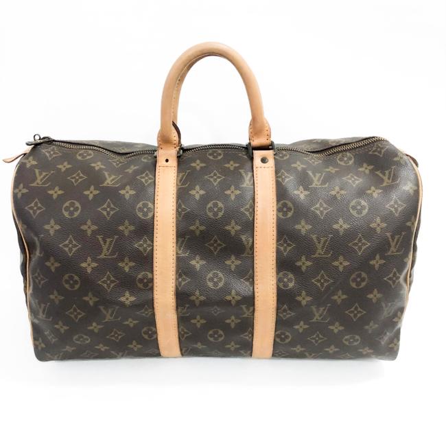 Louis Vuitton Keepall 45 Brown Leather WeekendTravel Bag
