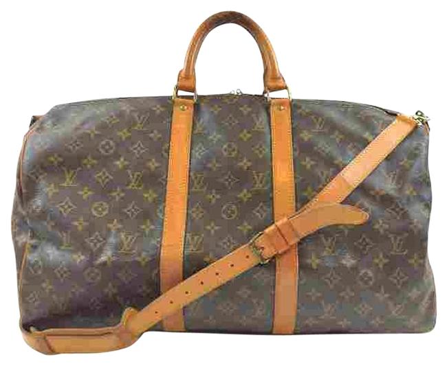 Louis Vuitton Keepall 50 Bandouliere #6327l37 Brown WeekendTravel Bag