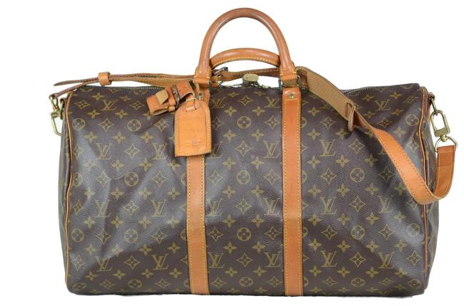 Louis Vuitton Keepall 50 Brown Monogram Canvas Cross Body Bag