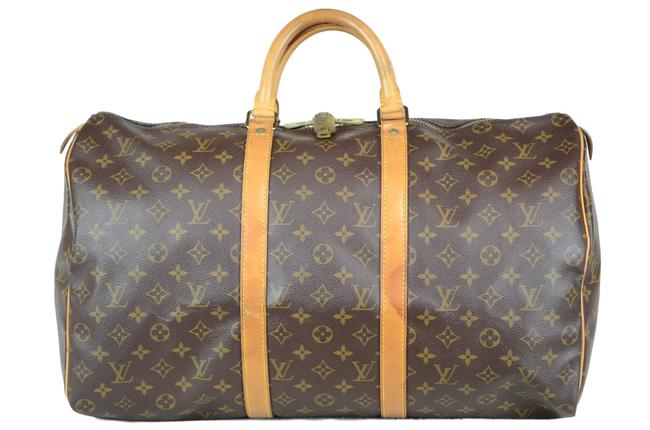 Louis Vuitton Keepall 50 Monogram Brown Canvas Tote