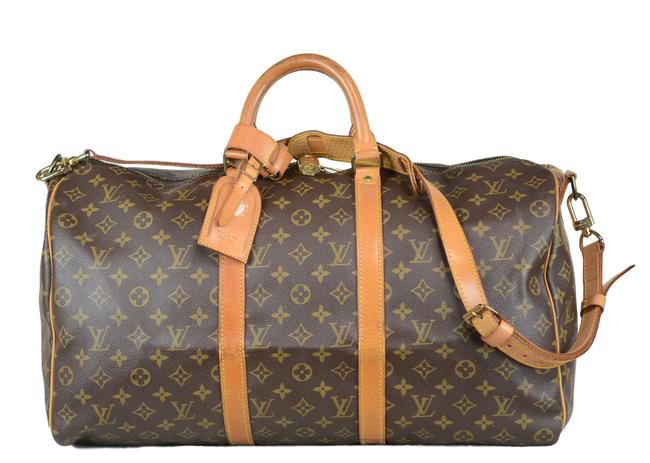 Louis Vuitton Keepall Bandouliere 50 Brown Monogram Canvas Cross Body Bag