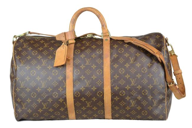 Louis Vuitton Keepall Bandouliere 55 Brown Monogram Canvas Cross Body Bag