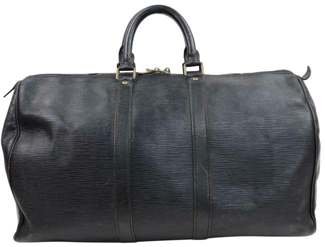 Louis Vuitton Keepall Duffle 45 Pm 870243 Black Leather WeekendTravel Bag
