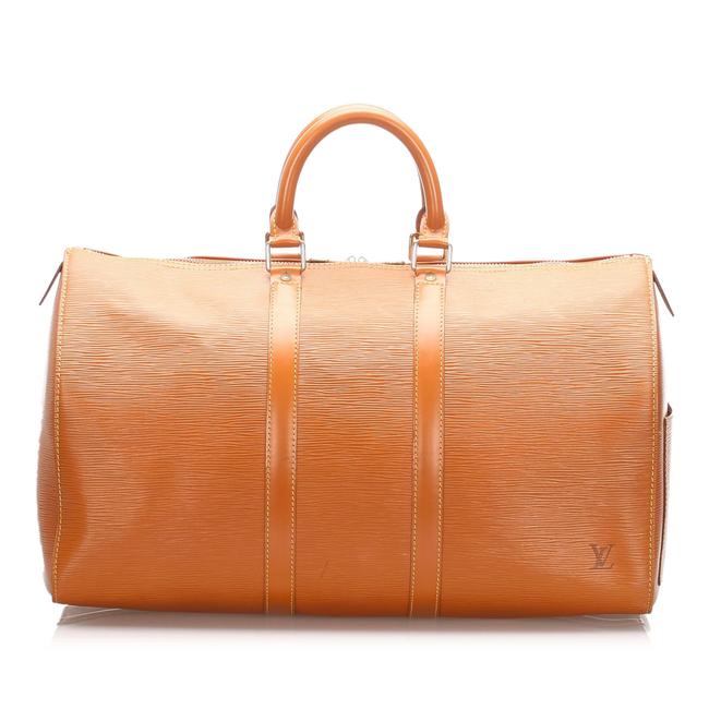 Louis Vuitton Keepall Epi 45 Brown Leather WeekendTravel Bag