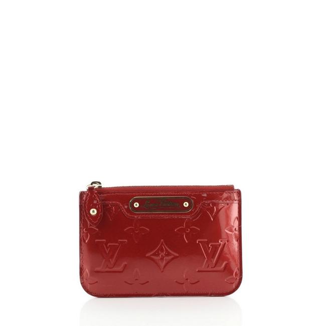 Louis Vuitton Key Pouch Vernis Red Leather Clutch