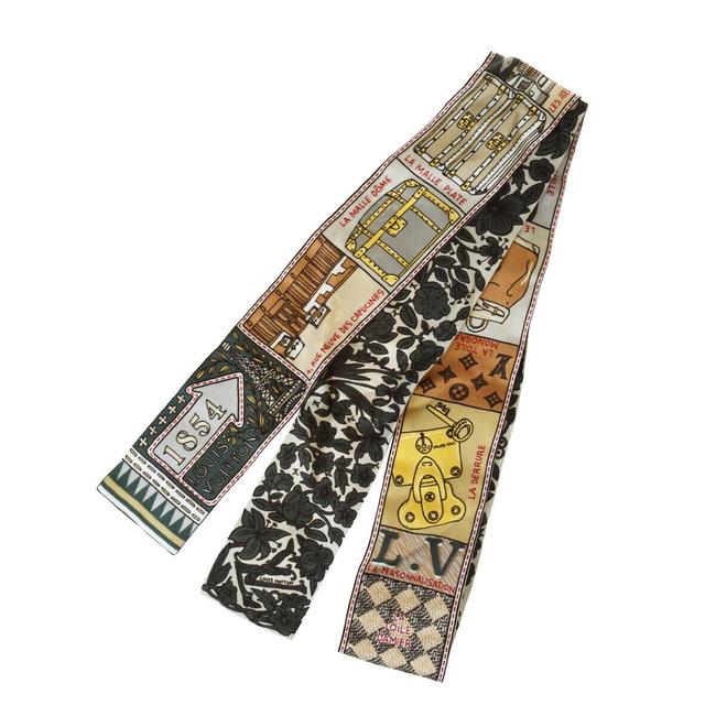 Louis Vuitton Khaki Bandeau Silk ScarfWrap