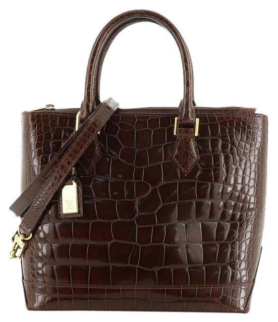 Louis Vuitton Lancelot Handbag Brown Alligator Tote