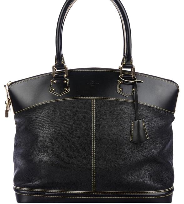 Louis Vuitton Lockit Gm Suhali Black Leather Tote