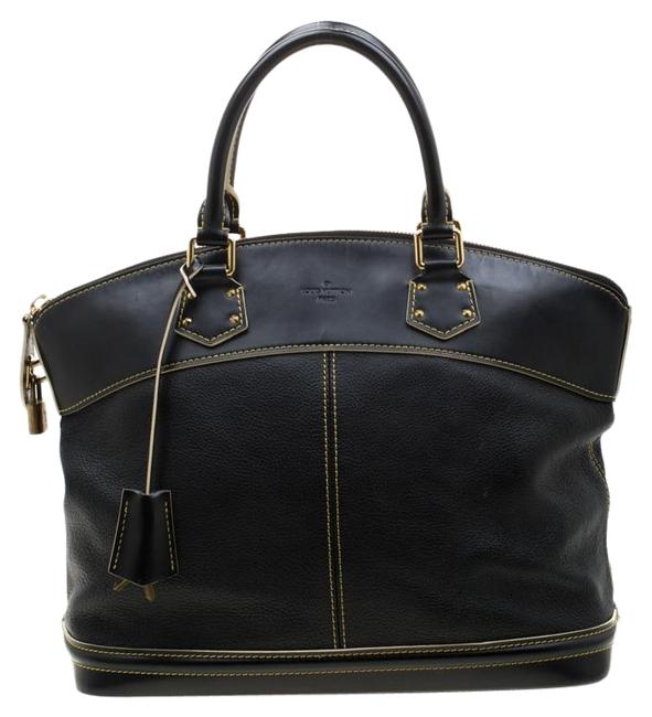 Louis Vuitton Lockit Suhali Mm Black Leather Tote