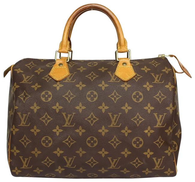 Louis Vuitton Lv Speed 30 Monogram M41108 Brown Coated Canvas Satchel
