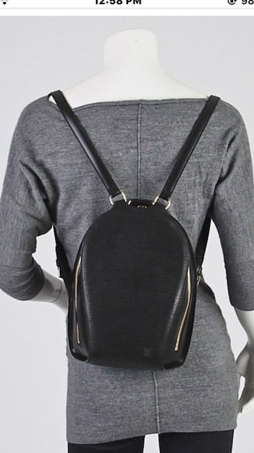 Louis Vuitton Mabillon Epi Black Calfskin Leather Backpack