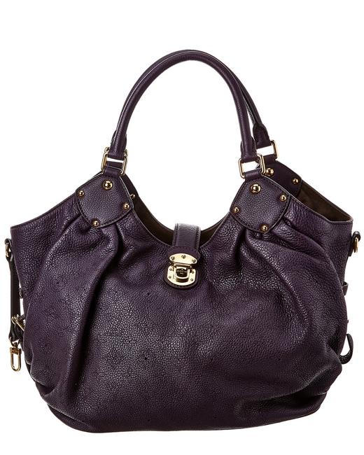 Louis Vuitton Mahina Hobo Pre owned Purple Leather Large Tote