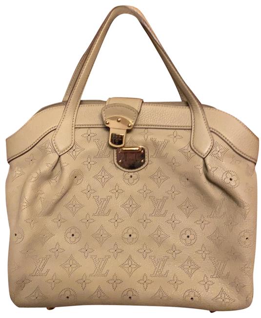 Louis Vuitton Mahina Leather Cream Satchel
