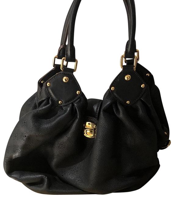 Louis Vuitton Mahina Monogram Black Leather Hobo Bag