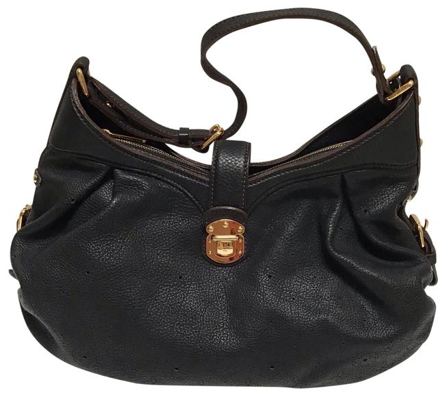 Louis Vuitton Mahina Monogram Preforated Lv Black Leather Hobo Bag